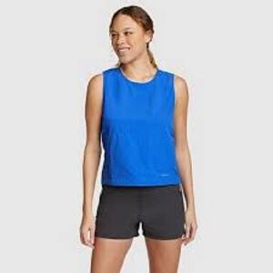 Eddie Bauer Women’s Mountain Crinkle Shirt Blue Large Outdoors Running Workout